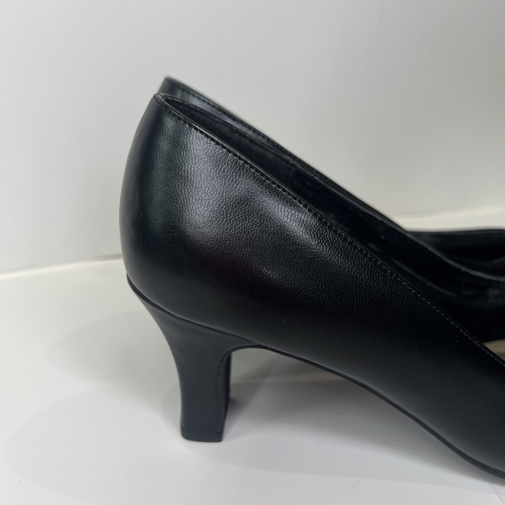 Soft Style Hush Puppies Black Pumps Womens 8.5W Wide Comfort Career Dress Heels - Picture 10 of 16